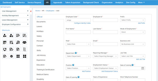 Human Resource Customize and manag