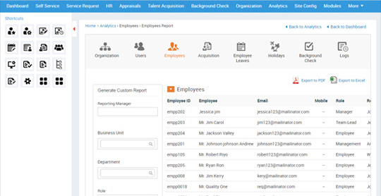 Analytics
Generate custom